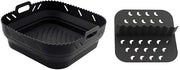 Accessorio per airfryer in silicone con separatore interno Adatto per airfryer Ninja Speedi e COSORI - Accessori riciclabili Adatto per Instant Vortex e Tefal airfryer (nero)