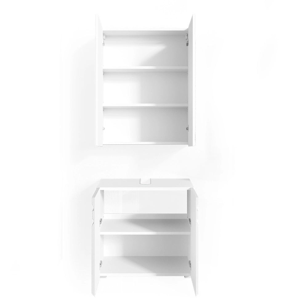 Vicco Set mobili bagno Bianco lucido 2 parti