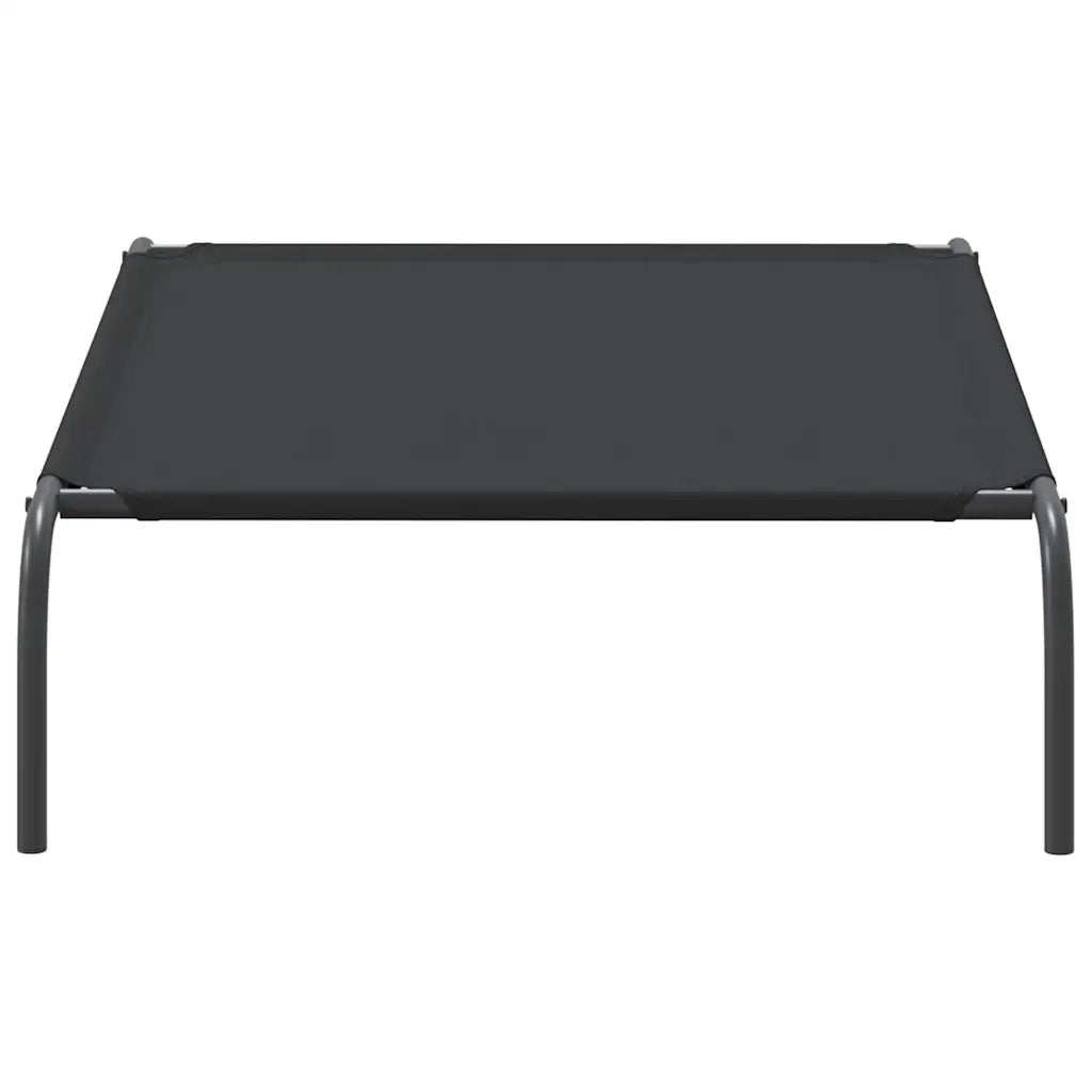 Cuccia per Cani Rialzata Nera 110x65x20cm Tela Oxford e Acciaio 42000839