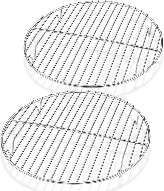 Set di raccordi di raffreddamento rotondi da 2, 100% in acciaio inossidabile, ideale per forni, stoviglie, teglie e forme per torte, resistente a forni e lavastoviglie (27cm)