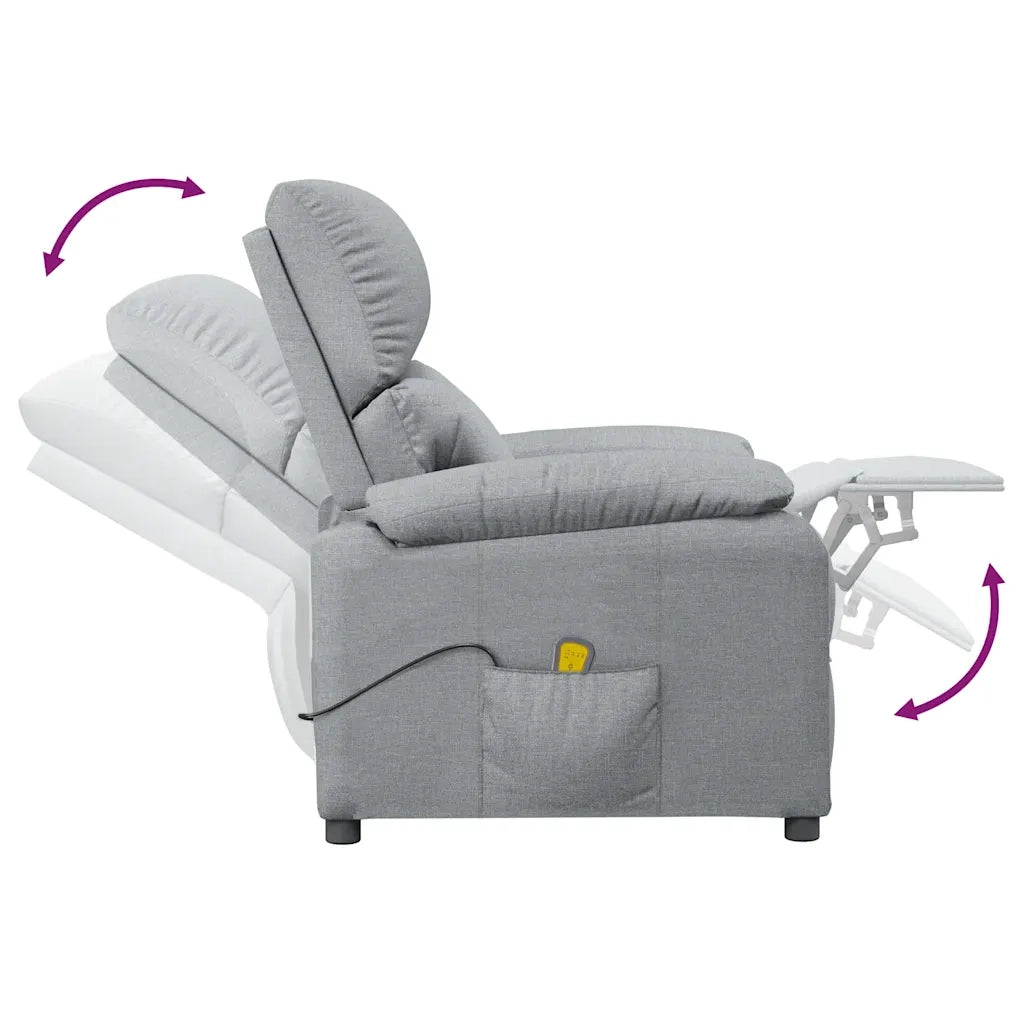 Poltrona Massaggiante in Tessuto Grigio Chiaro