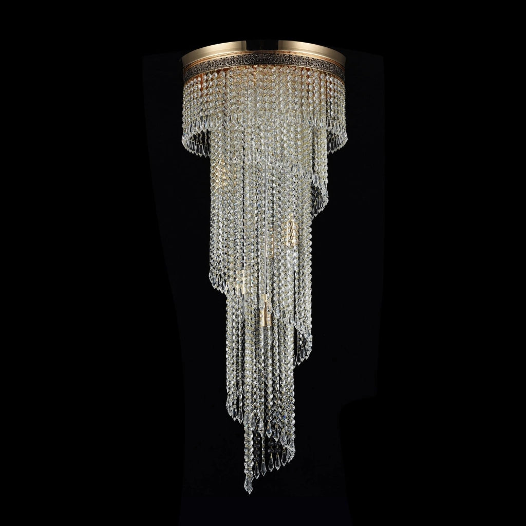 Lampadario Royal Classic in Metallo Cascade Oro Antique