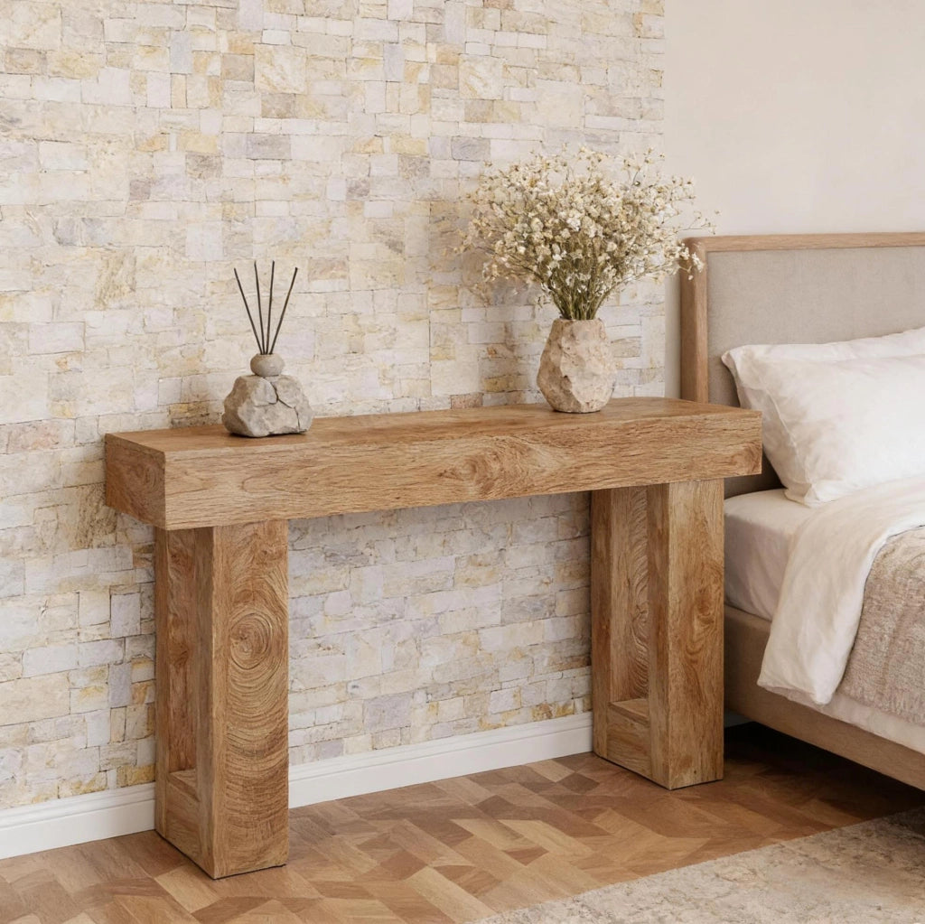 Consolle in legno dallo stile rustico, 160 cm, pratica e versatile