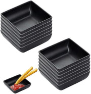 Set di contenitori per salse da 12 - 425 ml - Riciclabile - Nero - Per snack/salse/erbe aromatiche - 7,5 x 7,5 x 2,8 cm - Contenitori per salse