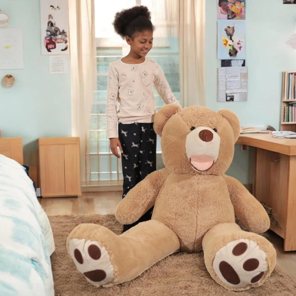 Orso Peluche Gigante 160cm - Fabbricato in Francia, Certificato CE - Morbido e Soffice, Abbracci Garantiti - Orsacchiotto di Peluche Grande Perfetto per Compleanni e Altre Celebrazioni