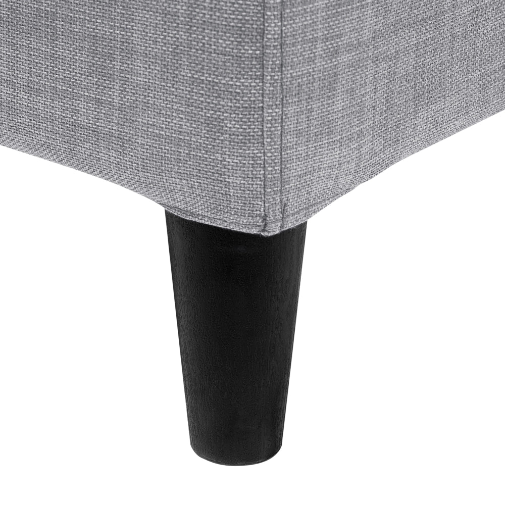 Letto 180 x 200 cm con rete a doghe in tessuto grigio con LED bianco contemporaneo