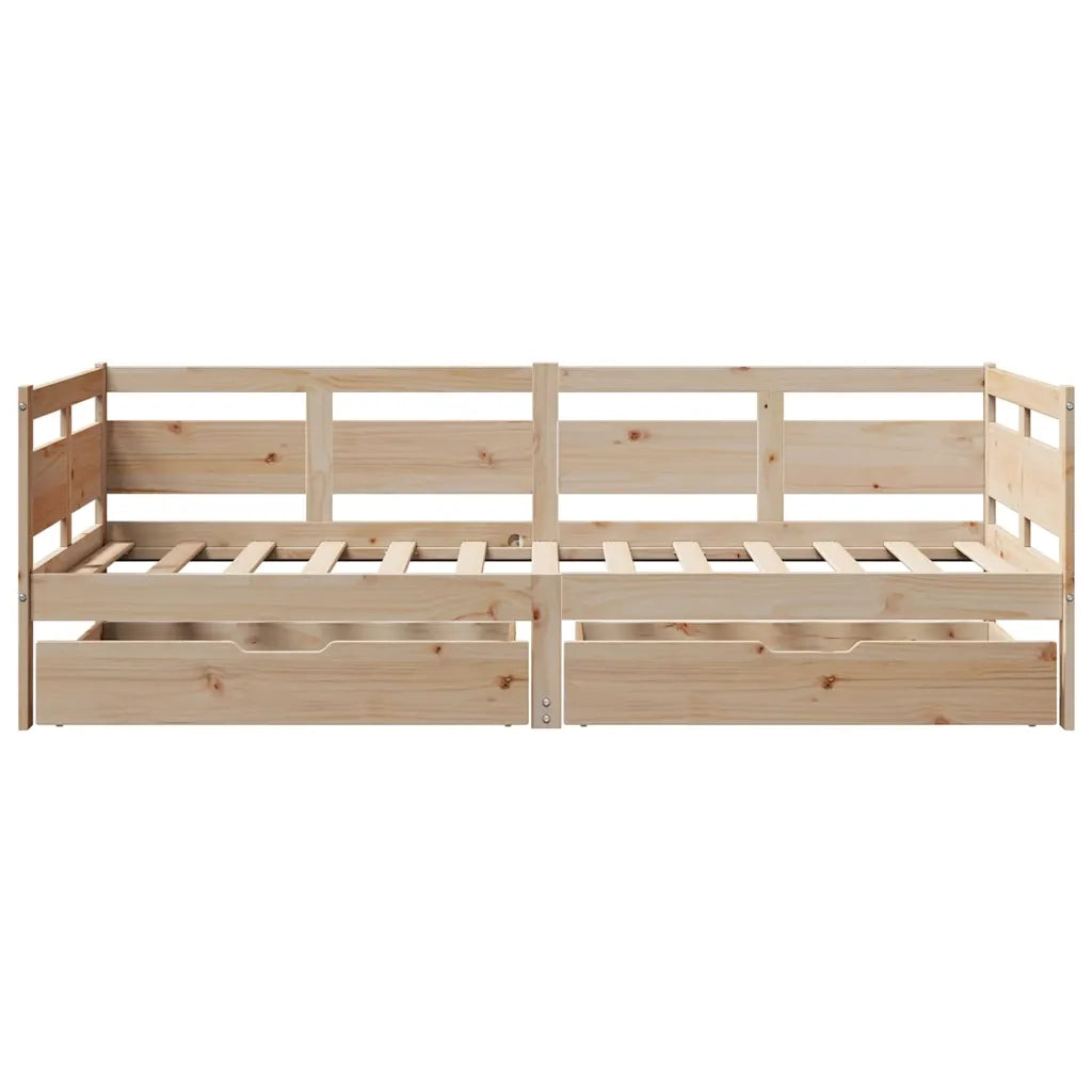 Dormeuse con Cassetti 90x190 cm in Legno Massello Pino 3302118