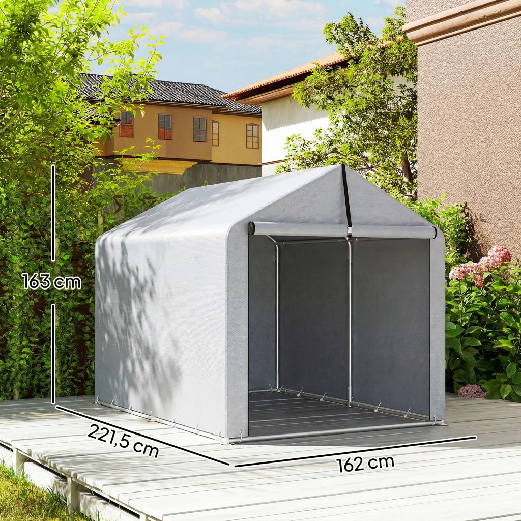Capanno da Giardino per Attrezzi e Biciclette ¨C zephmum ¨C Grigio Acciaio Galvanizzato