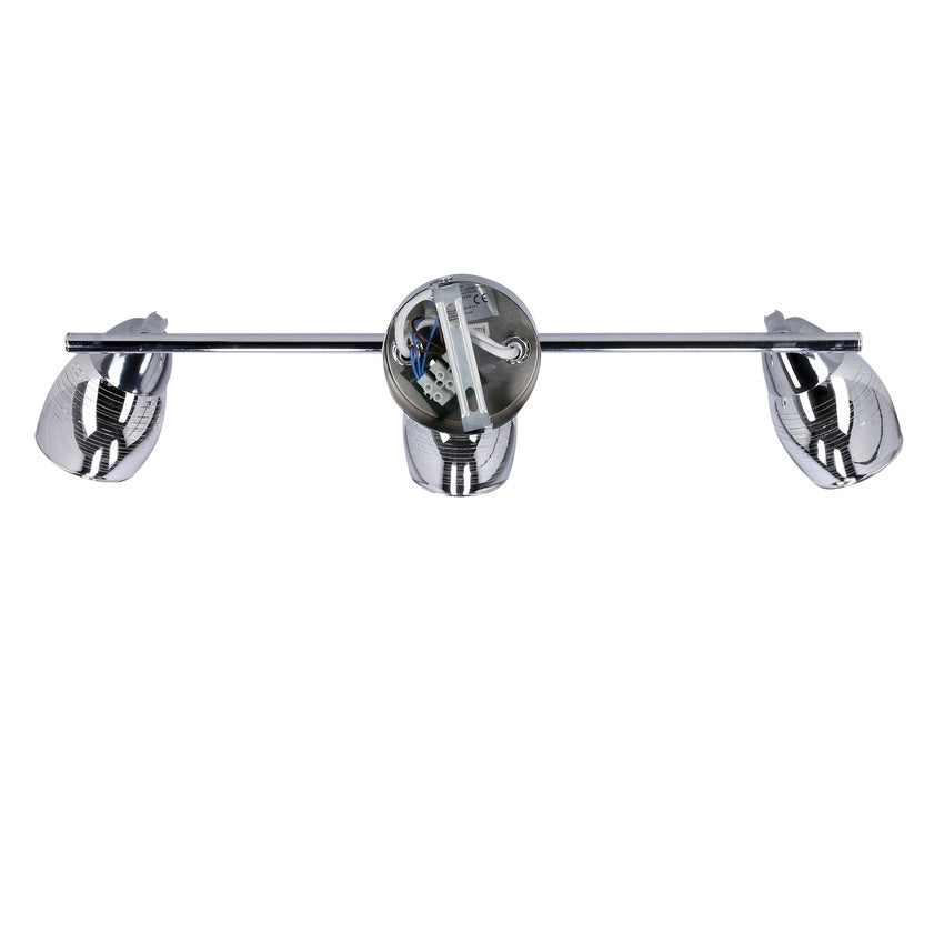 Plafoniera Candellux Milton 3 luci E14 cromo vetro