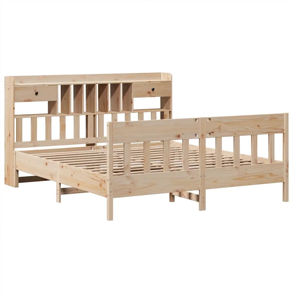 Letto matrimoniale | Letto per adulti | Giroletto senza Materasso 180x200 cm in Legno Massello di Pino