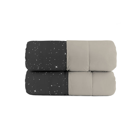 Trapunta Invernale Matrimoniale Stampata in Microfibra 200gr Double Face Stars Grigio