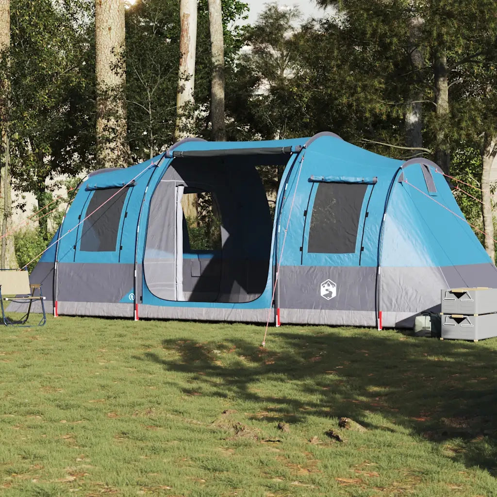 Tenda da Campeggio a Tunnel per 4 Persone Blu Impermeabile 4009411