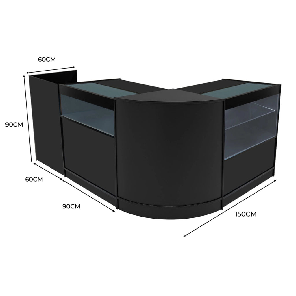 Set Banconi Neri Gravity LED B900 C900 CM60 TB60 con Vetrina e Serratura