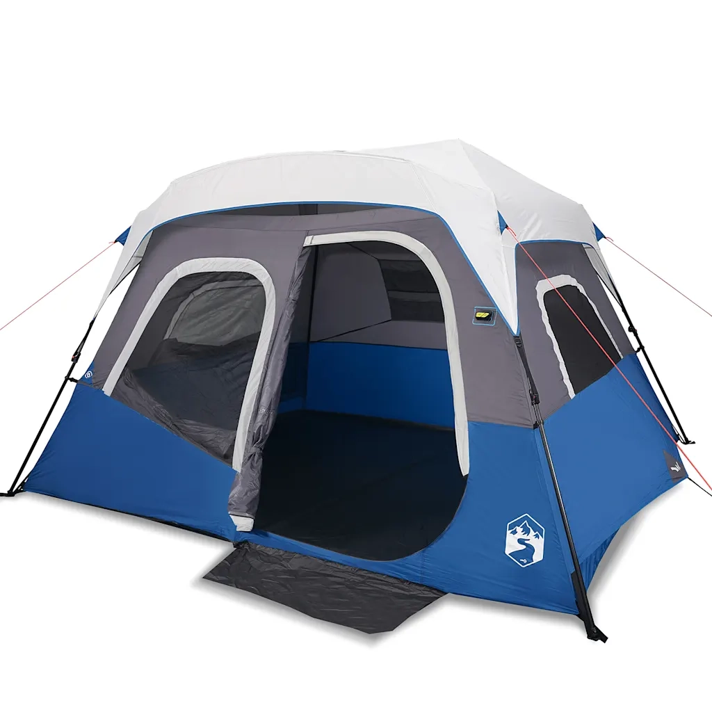 Tenda Famiglia con LED 6 Persone Blu Chiaro a Rilascio Rapido 94307