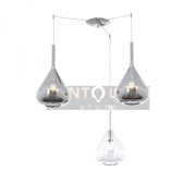 SOSPENSIONE CROMO 3 LUCI SPOSTABILE VETRI TR + 2X FU 1177CR-S3 S-TF