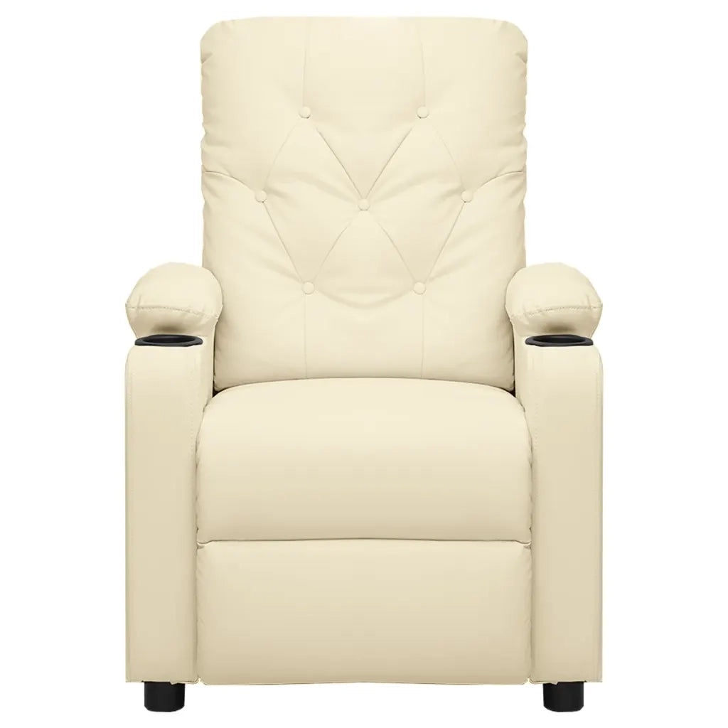 Poltrona Reclinabile Elettrica Crema in Similpelle 3098866