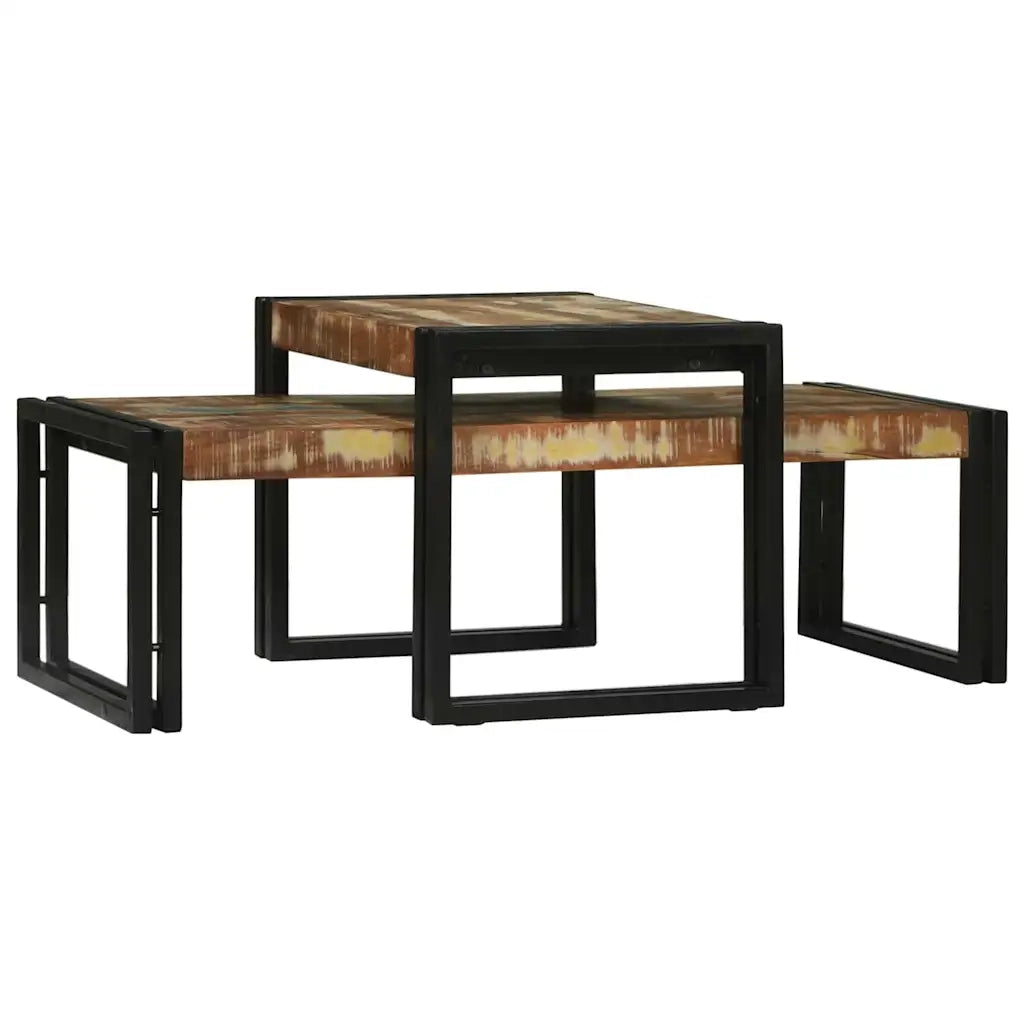 Tavolino da salotto 2 pcs Multicolore Legno Recuperato Massello 4104723