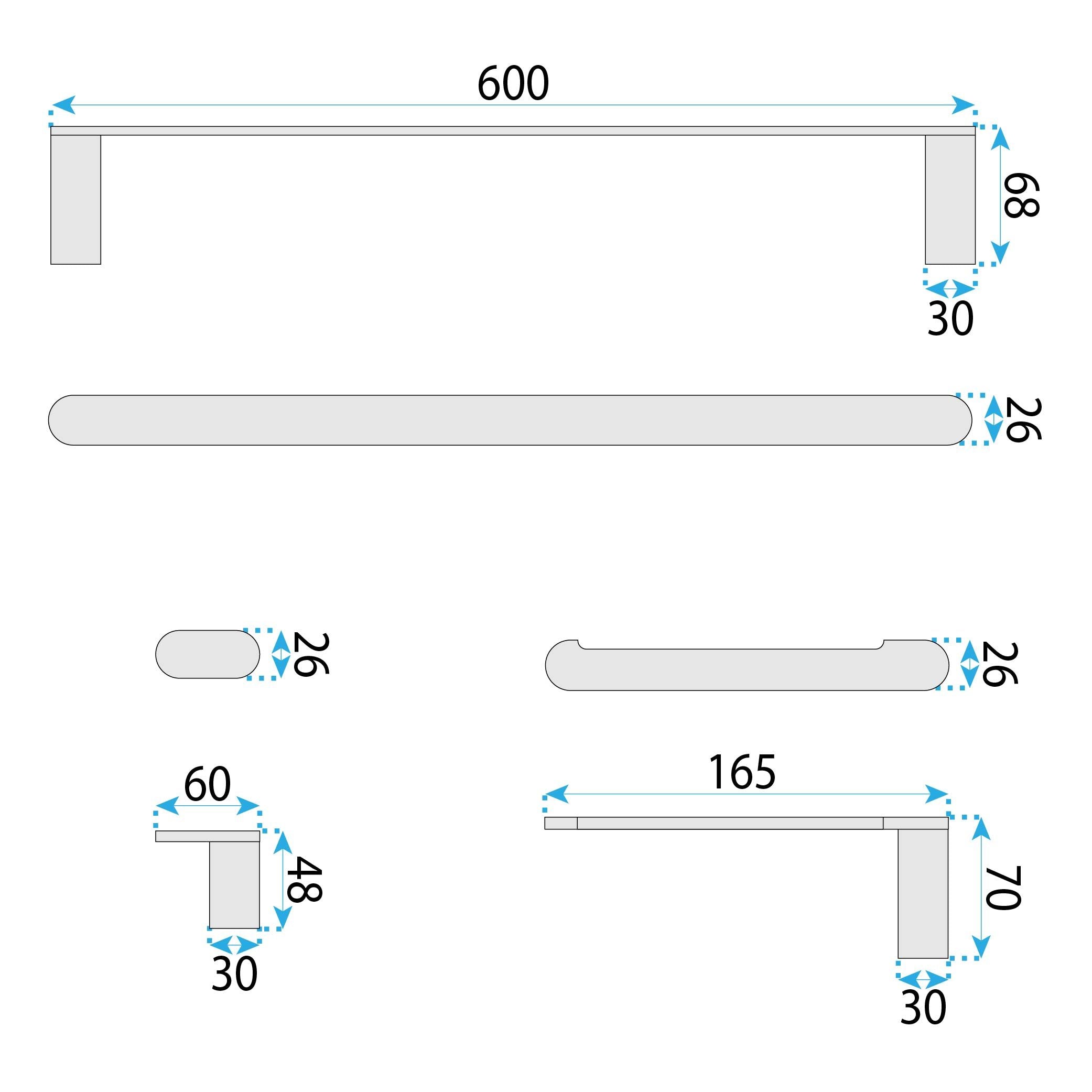 Set Accessori Da Bagno Mati Brush Gold 4 Pezzi