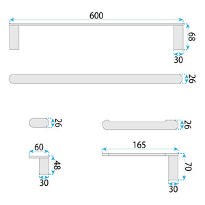 Set Accessori Da Bagno Mati Brush Gold 4 Pezzi