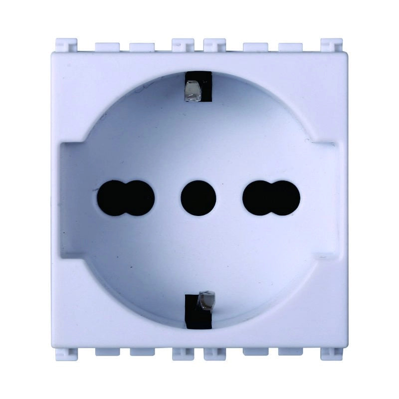 Presa Schuko 2P+T 16A Colore Bianco Compatibile Con Vimar Arke