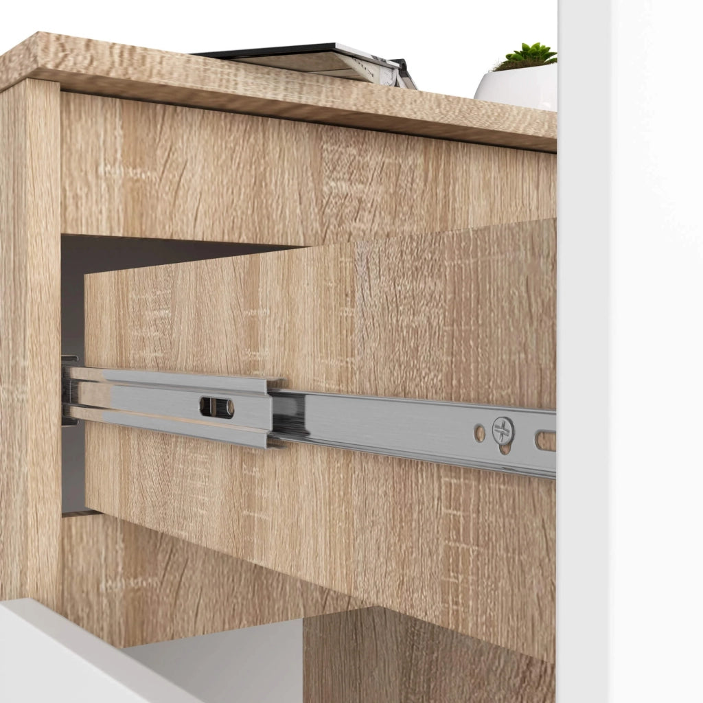 Cassettiera AKORD K80 Cassettiera Sonoma Quercia 80 cm 2 ante 1 cassetto inserto frontale Bianco 80x40x99 cm