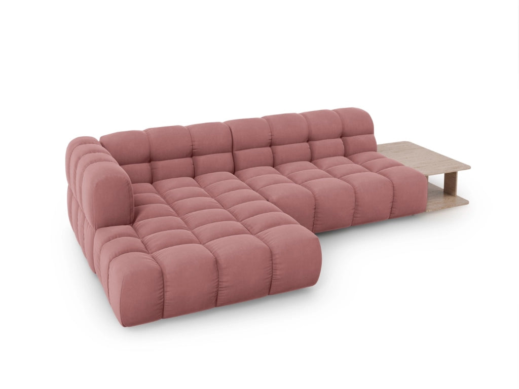 Cosmopolitan Design - Divano angolare modulare sinistro "Sky" 4 posti in velluto salmone 