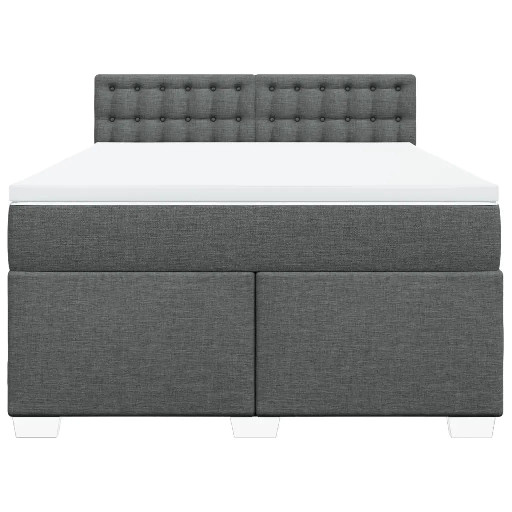 Giroletto a Molle con Materasso Grigio Scuro 140x190 cm Tessuto 3288198