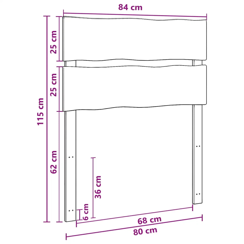Testiera con bordo vivo ROSTOCK Marrone Scuro 80 cm 903305