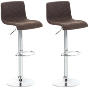 Set 2 sgabelli HOVER in tessuto marrone,cromo