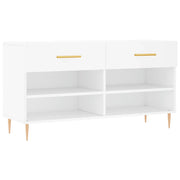 Panca Porta Scarpe | Scarpiera | Mobile per scarpe Bianca 102x35x55 cm in Legno Multistrato