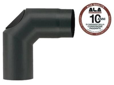 GOMITI CURVE ALA NERO AETERNUM 90 C/ISPEZIONE D.12-13-15 CM STUFE CANNE FUMARIE