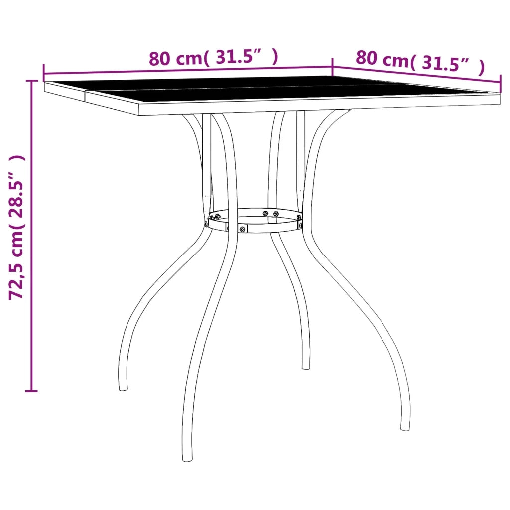 Set da Pranzo da Giardino 5 pz in Acciaio Antracite 3187966