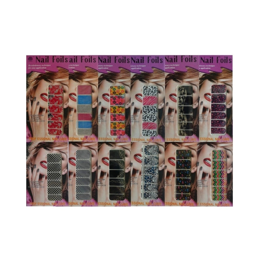 Trade Shop - Nail Art Patch 48 Stickers Decorazione Adesiva Per Unghie No Smalto Foils Nails -