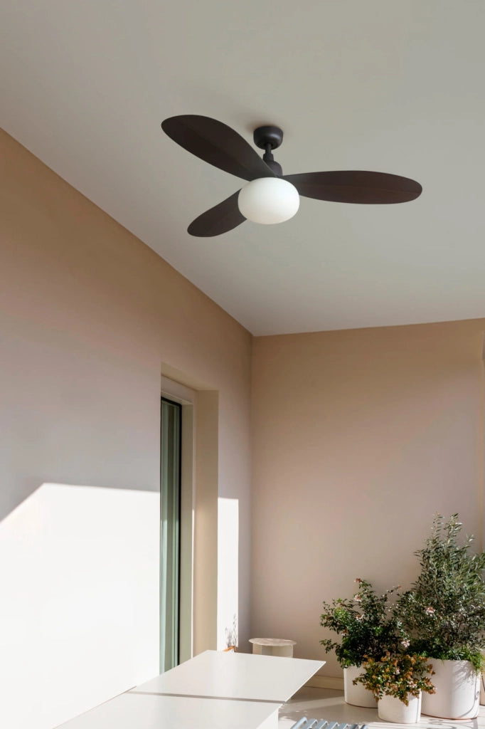 PALMA M Ventilatore da soffitto de soffitto marrone IP44 E27