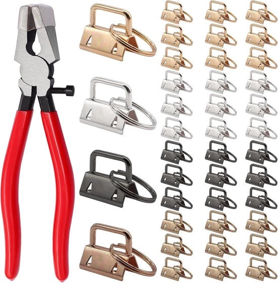40 set di appesi chiavi con apposito attacco e viti per fissare appesi chiavi con cinturino/sigillo/sferzetta.