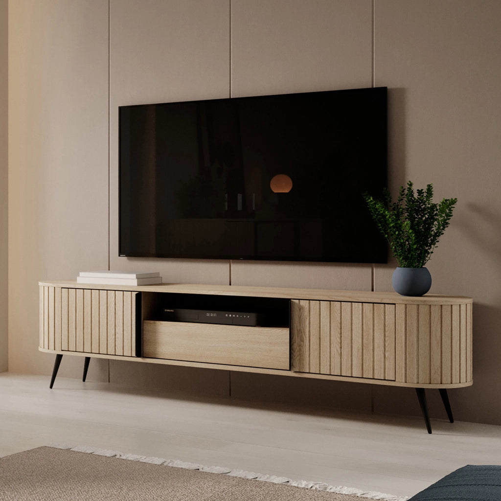 Madia Hanotofa, Credenza un Cassetto, 196x40x51h cm Marrone Rovere