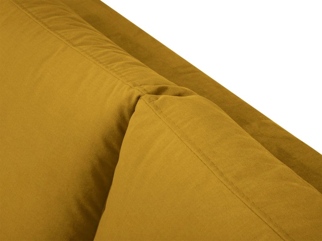 Cosmopolitan Design - Divano angolare destro "Hastings" 5 posti in velluto giallo 