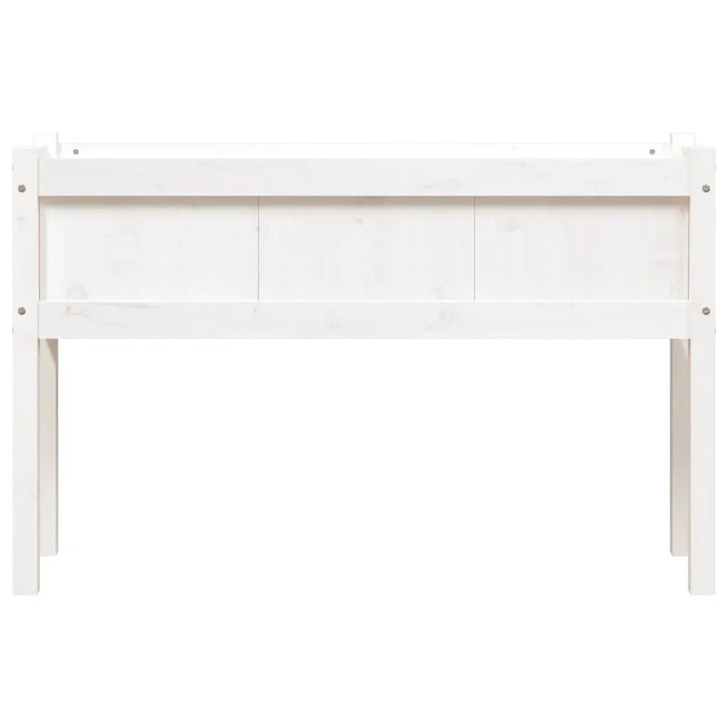 Fioriera da Giardino con Gambe-Vaso da Esterno-Contenitore per Piante Bianca 110x31x70cm Massello Pino