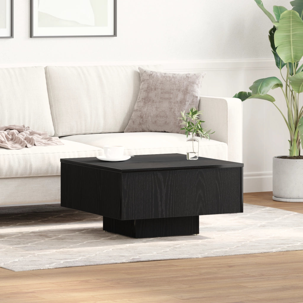 Tavolino da caffÃ¨  Nero Rovere 60x60x31,5 cm in legno ingegnerizzato