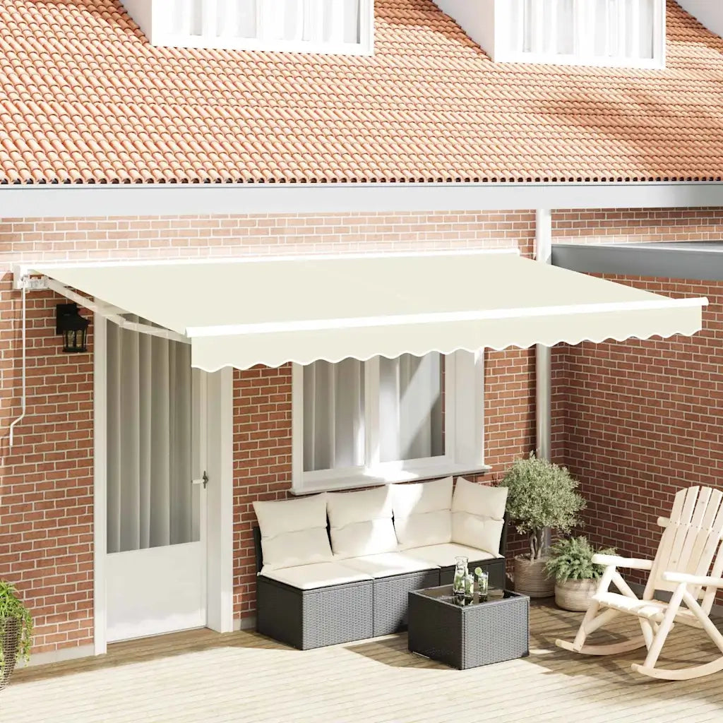 vidaXL Tenda Retrattile Crema 350x200 cm Tessuto