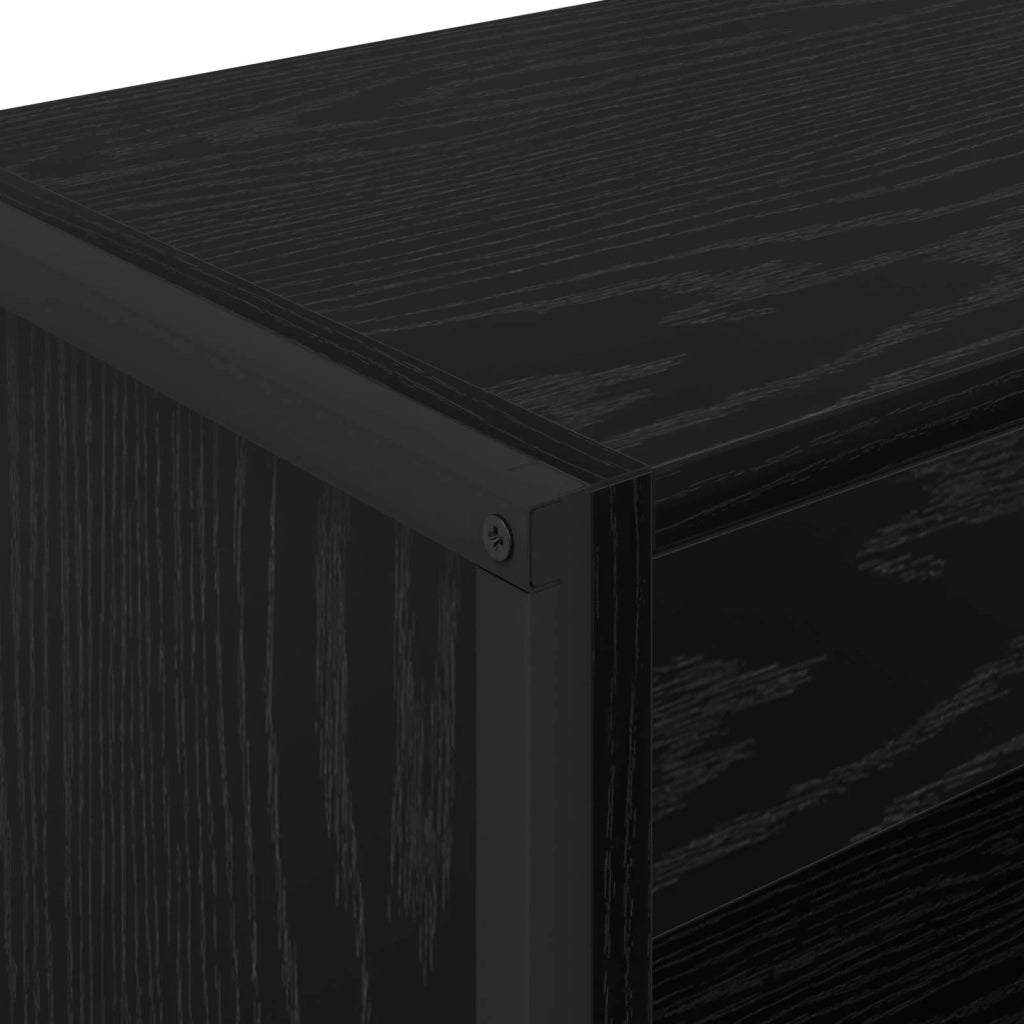 Armadio per Libri Rovere Nero 60 x 30 x 155 cm