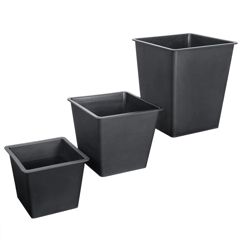 Deuba CASARIA® Set di 3 Vasi da Fiori in Polyrattan Intrecciato con Sottovaso e Foro Deflusso Acqua Richiudibile Vaso per Piante Effetto Rattan da Esterno Giardino Fioriere Fioriera