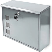 Portalettere con vetrina - 2 chiavi - attrezzatura di montaggio - 33x345x105 cm - metallo - argento