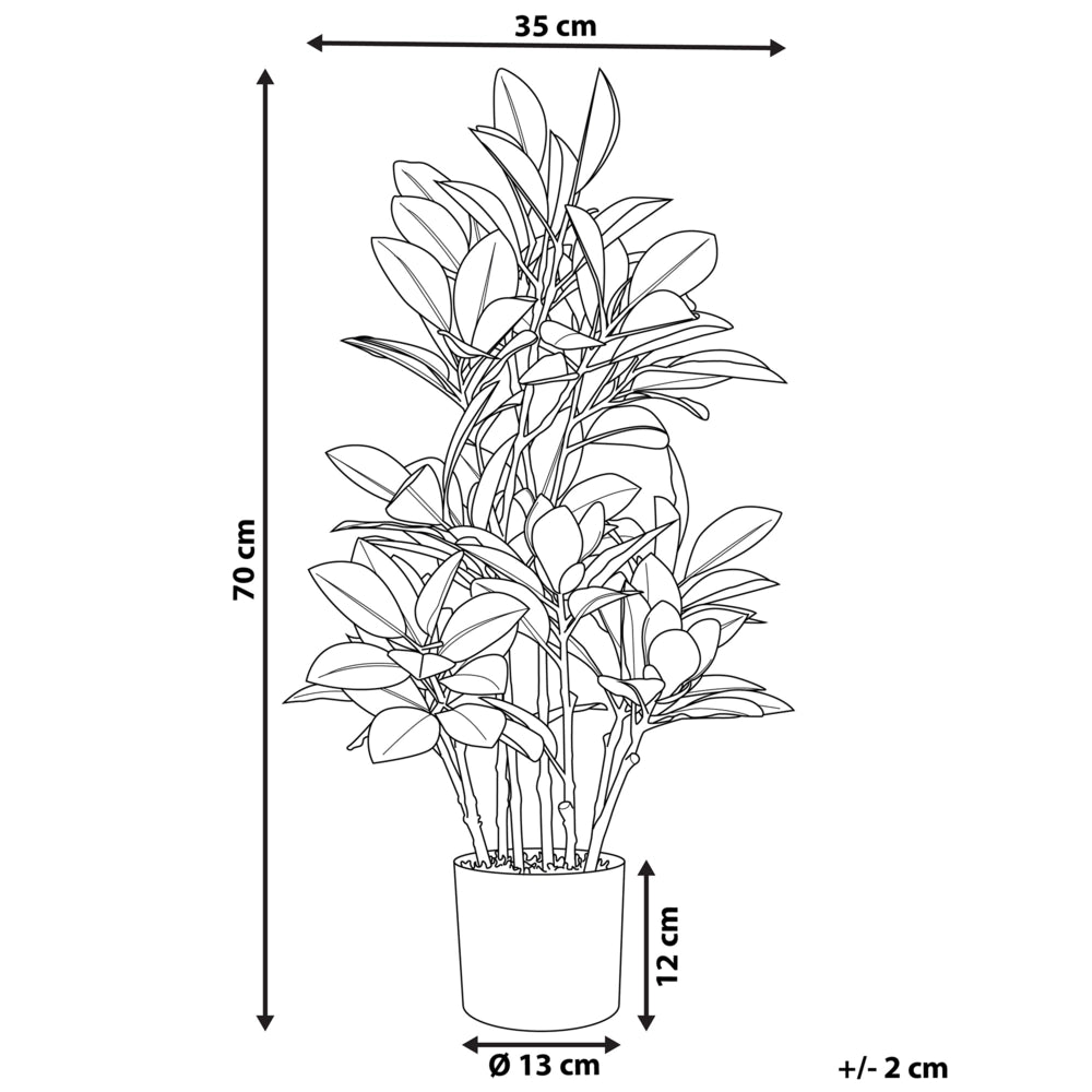 Magnolia artificiale in vaso in materiale sintetico verde e rosa 70 cm Accessorio decorativo per interni
