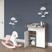 Fasciatoio Lena, Bianco/Sonoma, 75 x 100 cm, convertibile in comò normale dopo il periodo del fasciatoio