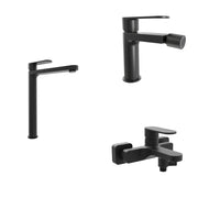 Set miscelatori lavabo alto bidet miscelatore esterno vasca nero opaco | Margot