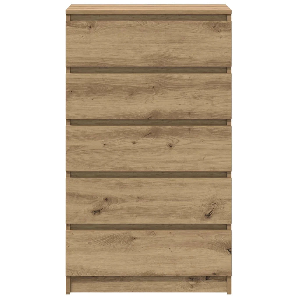 Cassettiera Rovere Artigianale 60x36x103cm in Legno Multistrato