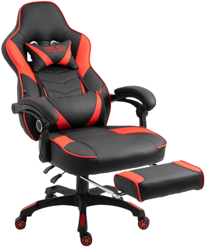 Poltrona gaming Tilos in similpelle nero/rosso