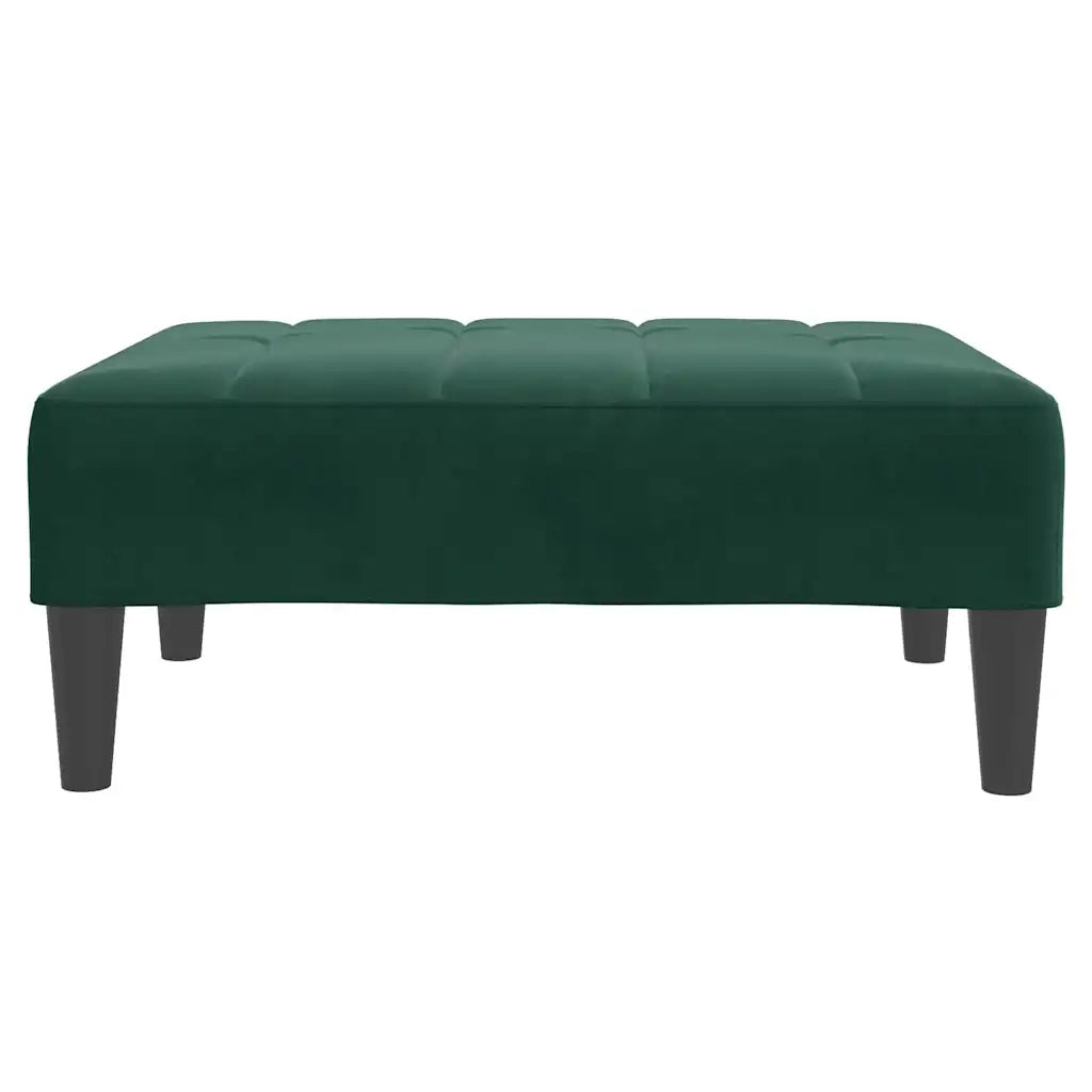 Poggiapiedi Verde Scuro 77x55x31 cm in Velluto