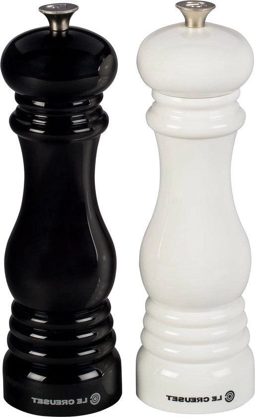 Molitore di pepe e sale adattabile - Resistente allo spazio - Resistente alla ruggine - 40 gram - Nero e bianco Molitore di sale e pepe